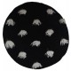 BERET FEMME en Lainage - Coloris noir impression laine gris claire - entièrement doublé polaire.