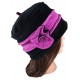 CHAPEAU FEMME en VELOURS doublé POLAIRE coloris noir et rose purple